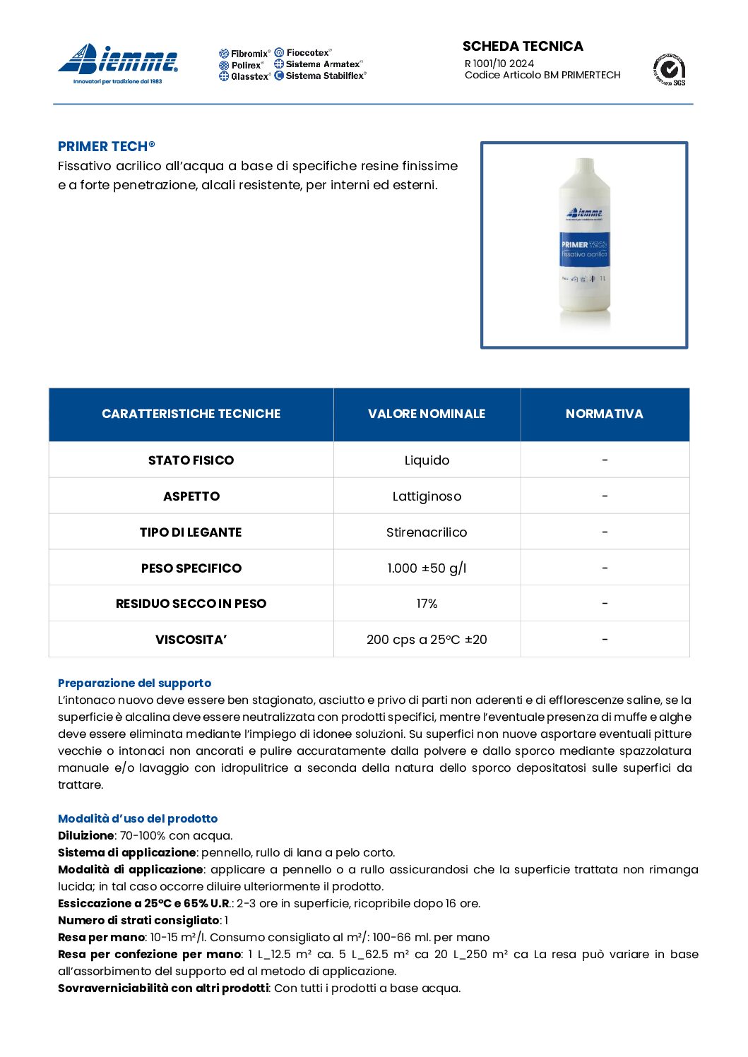 FISSATIVO ACRILICO PRIMER TECH BIEMME LT.1 - immagine 3